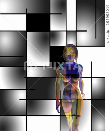 3D womans model in art space 3D womans model in art space 102902016
