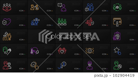 Set of Fingerprint, Add team and Hold heart line icons. Include Wallet, Meeting, Blood icons. Employee results, Sallary, Users chat web elements. Life insurance, Ranking star, Engineering team. Vector Set of Fingerprint, Add team and Hold heart line icons. Include Wallet, Meeting, Blood icons. Employee results, Sallary, Users chat web elements. Life insurance, Ranking star, Engineering team. Vector 102904419