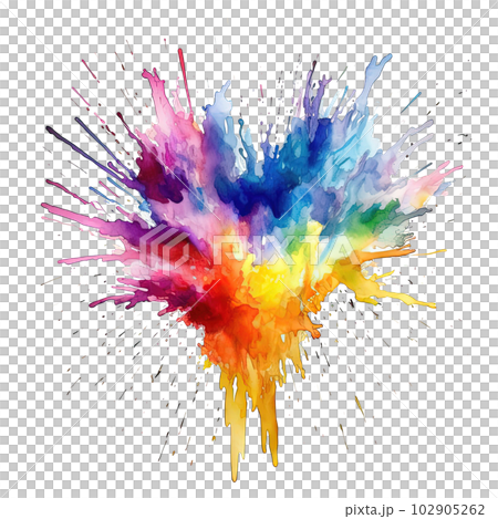 Rainbow watercolor splash. Illustration AI Generative 102905262