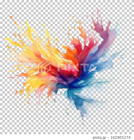 Rainbow watercolor splash. Illustration AI Generative 102905274