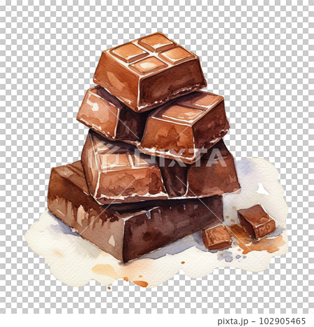 Watercolor sweet chocolate. Illustration AI - Stock