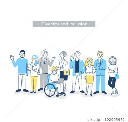 ダイバーシティ・多様性のイメージ　集合 102905972