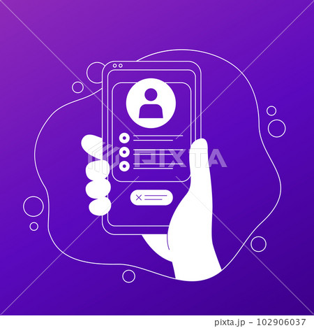 delete profile or account illustration, vector 102906037
