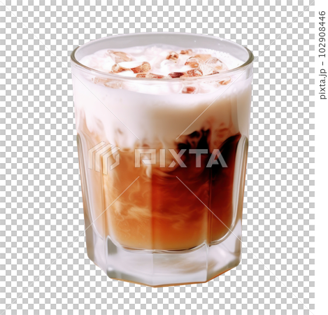 Glass of cappuccino isolated. Illustration AI Generative 102908446