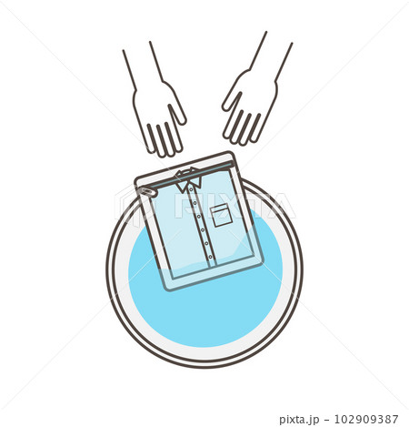 洗濯　手洗いのシンプルなイメージイラスト素材 102909387