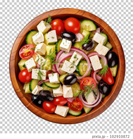 Greek salad isolated. Illustration AI Generative 102910872