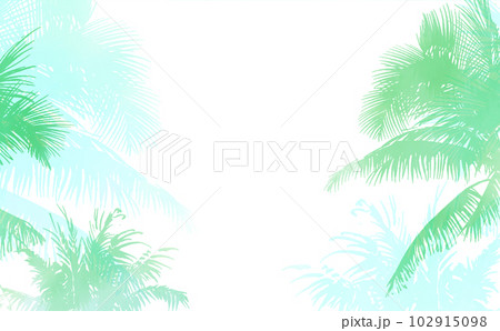 夏イメージのイラスト素材・椰子の木のシルエット-ふんわり水彩画テクスチャ 色違い・差分有 夏イメージのイラスト素材・椰子の木のシルエット-ふんわり水彩画テクスチャ 色違い・差分有 102915098