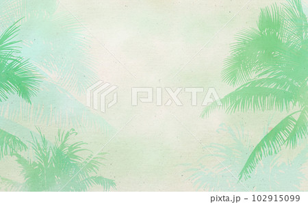 夏イメージのイラスト素材・椰子の木のシルエット-ふんわり水彩画テクスチャ 色違い・差分有 夏イメージのイラスト素材・椰子の木のシルエット-ふんわり水彩画テクスチャ 色違い・差分有 102915099