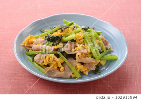豚肉と小松菜の中華風卵炒め 豚肉と小松菜の中華風卵炒め 102915994