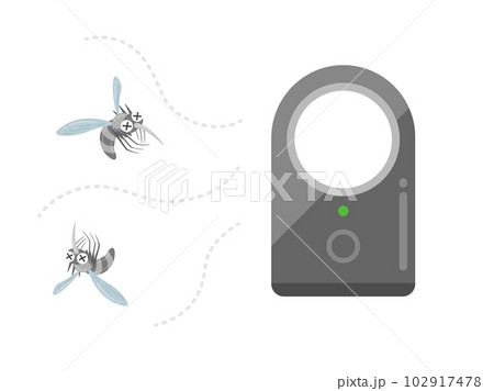 蚊取り器で、蚊を撃退するイラスト 蚊取り器で、蚊を撃退するイラスト 102917478
