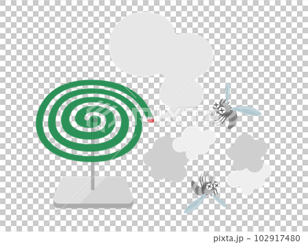 Illustration of repelling mosquitoes with mosquito coils 102917480