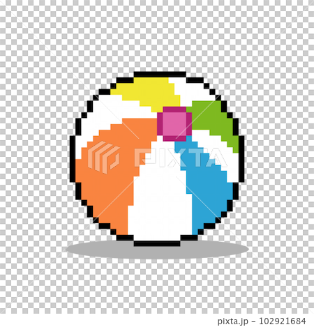 Pixel 8 bit Beach ball. Game assets icon in vector illustration. 102921684