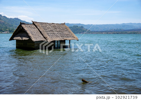 バトゥール湖の浸水した建物 102921739