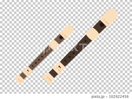 Illustration of soprano recorder and alto recorder No line drawing 102922456