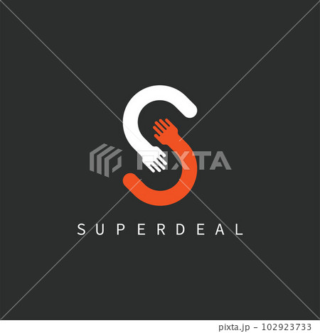 S letter shaking hand icon vector concept design template 102923733