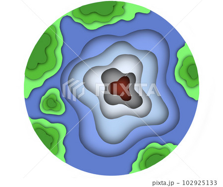 showing the inner layers of the Earth  102925133