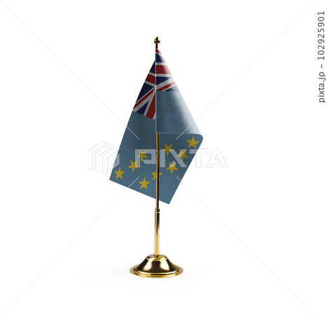 Small national flag of the Tuvalu on a white background 102925901