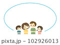 困った顔で腕組みをしている家族 102926013