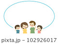 笑顔で人差し指を立てる家族のイラスト 102926017