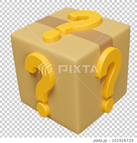 3d goods cardboard box with orange question - Stock Illustration  [102926728] - PIXTA
