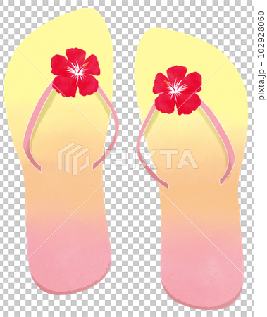 Illustration material of fashionable gradation beach sandals Illustration material of fashionable gradation beach sandals 102928060