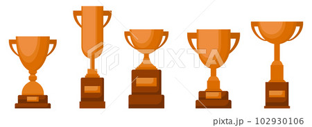 Award trophy goblet. Bronze cup in flat design. Vector illustration Award trophy goblet. Bronze cup in flat design. Vector illustration 102930106