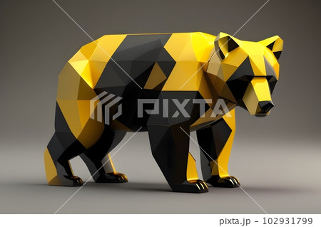 ポリゴンで作られたクマ 102931799