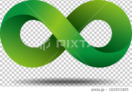 three dimensional green infinity mark 102931805