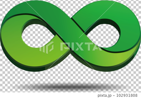 Three-dimensional green infinity mark 102931808