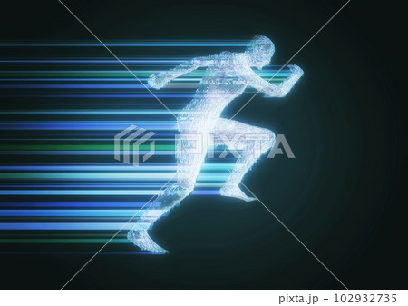踊る人のシルエットイラスト 102932735