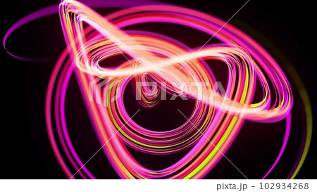 3d render. Light flow bg. Abstract background with light trails, stream of green red yellow neon lines form spiral shapes. Modern trendy motion design background light effect. 3d render. Light flow bg. Abstract background with light trails, stream of green red yellow neon lines form spiral shapes. Modern trendy motion design background light effect. 102934268