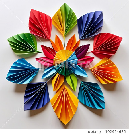 折り紙アートで作られた花,Generative AI AI画像 折り紙アートで作られた花,Generative AI AI画像 102934686