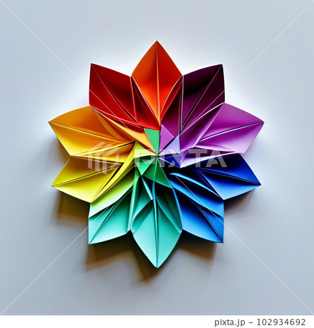 折り紙アートで作られた花,Generative AI AI画像のイラスト素材 ...