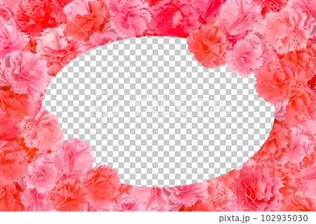 赤い花いっぱい 楕円フレーム 赤い花いっぱい 楕円フレーム 102935030