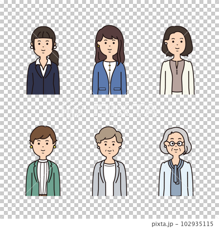 Business woman's facial expression icon 102935115