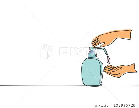 Free Thinking Hand Sanitizer Cartoon Image｜Charatoon