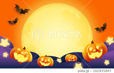 ハロウィンのベクターイラスト背景(ハロウィーン) 102935847