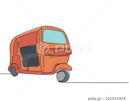 Hand drawn motorcycle rickshaw taxi Vector illustration Stock Vector Image  & Art - Alamy