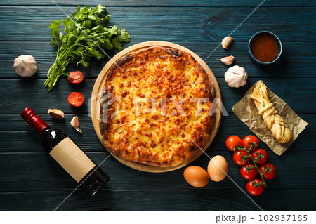 National Georgian cuisine food, flour product - Khachapuri 102937185