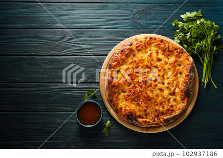 National Georgian cuisine food, flour product - Khachapuri 102937186