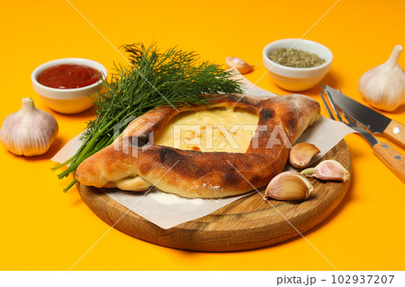 National Georgian cuisine food, flour product - Khachapuri 102937207