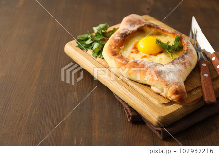 National Georgian cuisine food, flour product - Khachapuri 102937216
