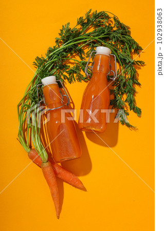 Concept of healthy nutrition and diet with Carrot juice Concept of healthy nutrition and diet with Carrot juice 102938063