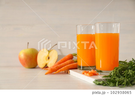 Concept of healthy nutrition and diet with Carrot juice Concept of healthy nutrition and diet with Carrot juice 102938065
