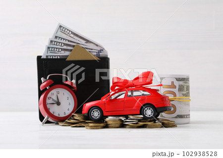 Concept of buying a car with toy car Concept of buying a car with toy car 102938528