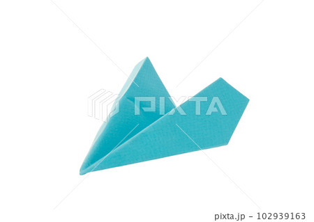 Blue paper plane isolated on white background Blue paper plane isolated on white background 102939163