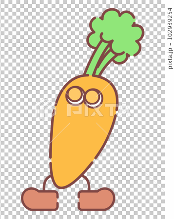 ニンジンのシンプルでかわいいキャラクターイラスト ニンジンのシンプルでかわいいキャラクターイラスト 102939254