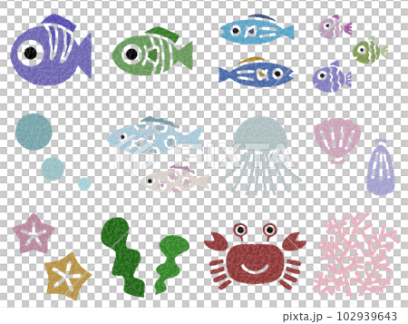 Sea Creatures Set B Drawing Paper 102939643