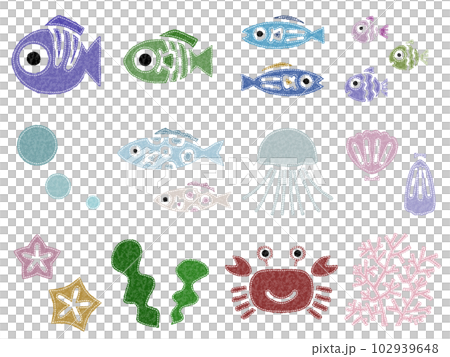 Sea Creatures Set E Applique Sea Creatures Set E Applique 102939648