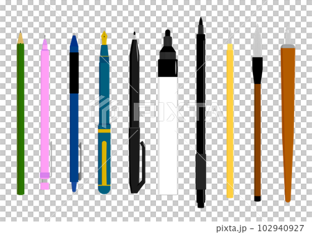 Illustration set of various writing utensils 102940927